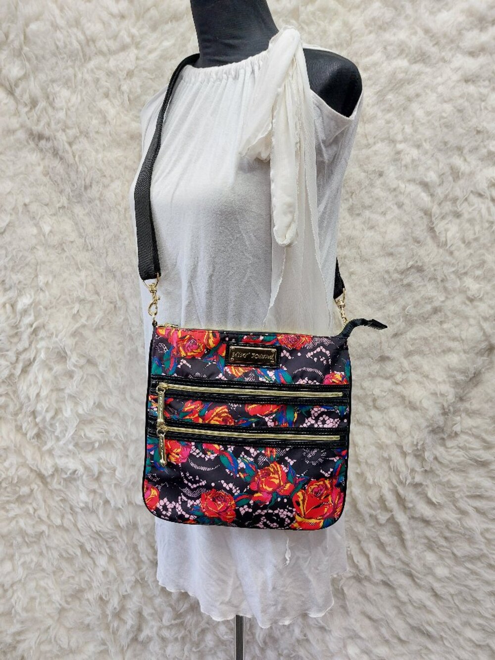 Betsey Johnson Floral Crossbody Bag Messenger